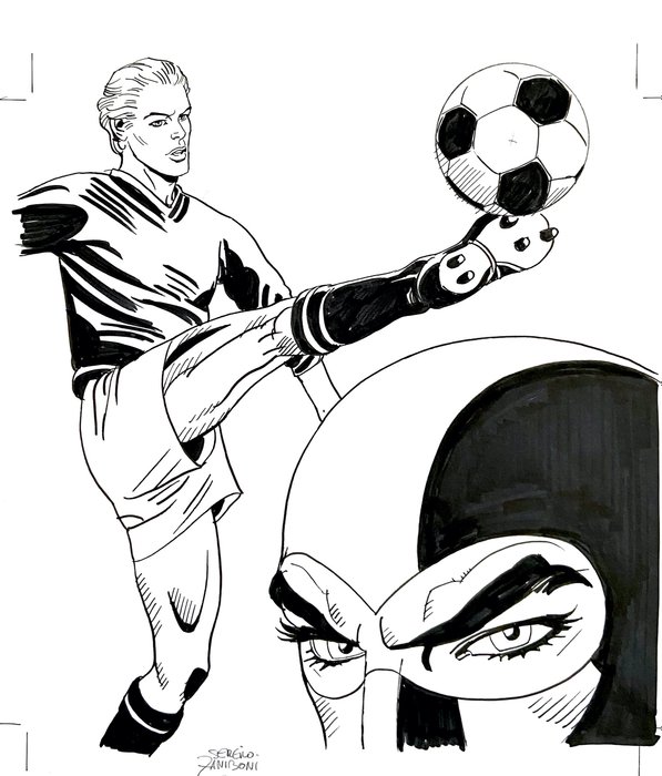 Image 2 of Zaniboni, Sergio - copertina originale per Diabolik A. XXXIX n. 2 "Una partita per la vita"