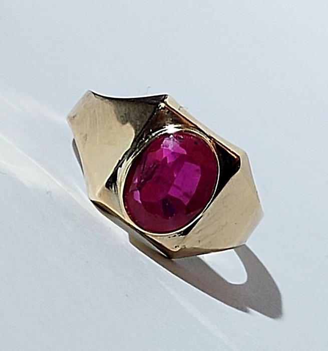Image 2 of 18 kt. Yellow gold - Ring - 1.60 ct Ruby