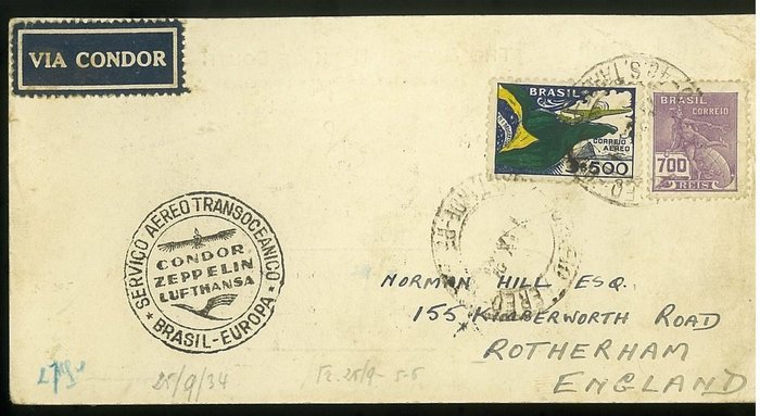 Image 2 of South America - Brazil 1933 and 1934 - two Zeppelinflights