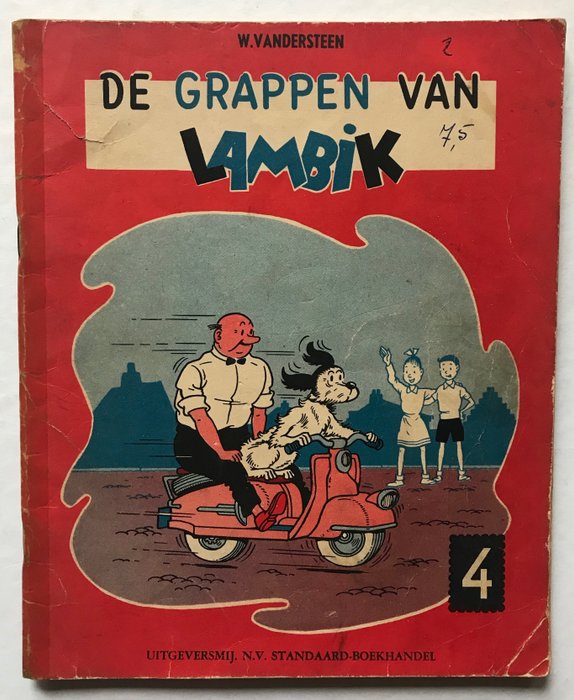 Image 2 of Vandersteen, Willy - Opdrachttekening van Vandersteen in "De Grappen van Lambik 4" - Stapled - Firs