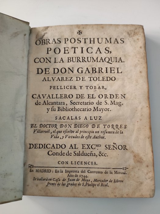 Preview of the first image of Gabriel Álvarez de Toledo - Obras póstumas poéticas con la burrumaquia de Gabriel Álvarez de Toledo.