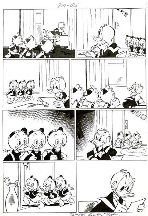 Image 2 of Donald Duck H 2012-035 - "Een auto van Van Lier" - Signed Original inked complete comic by Sander G