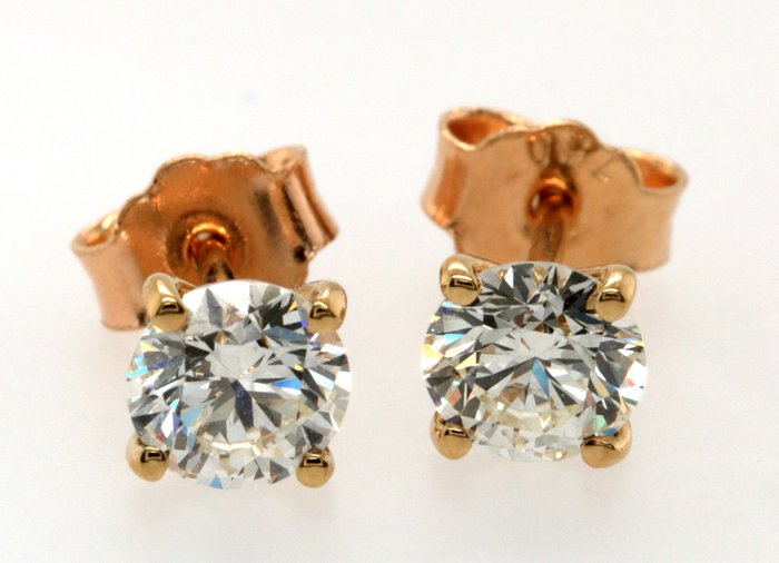 Image 2 of 18 kt. Yellow gold - Earrings - 0.70 ct Diamond - Diamonds