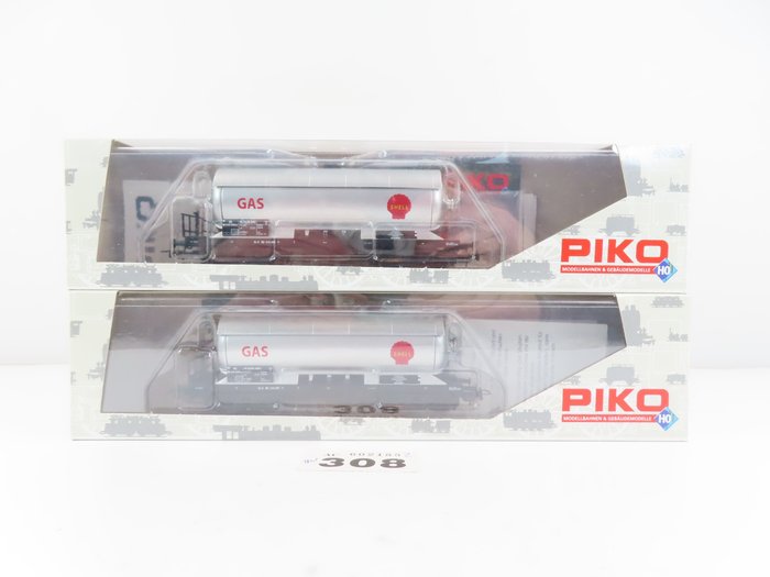 Image 2 of Piko H0 - 54527 - Freight carriage - 2 Gas boiler wagons - NS