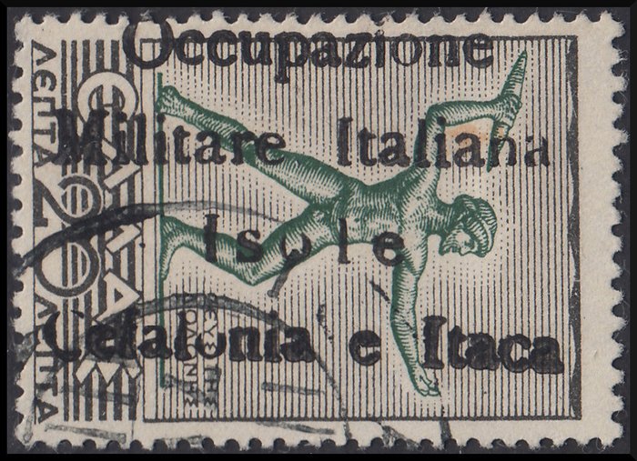 Preview of the first image of Italy - Occupation of the Ionian Islands 1940-1943 1941 - Mitologica di Grecia 20 lepta nero e verd.