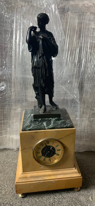 Image 2 of Mantel clock - Bronze, Marble - Second half 19th century