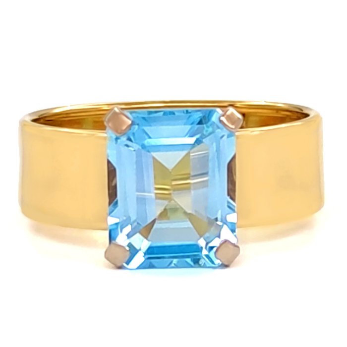 Preview of the first image of 18 kt. Yellow gold - Ring - 2.25 ct Topaz.