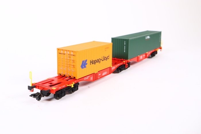 Preview of the first image of Märklin H0 - 47801 - Freight carriage - Double container wagon type Sggrss 80 - DB.