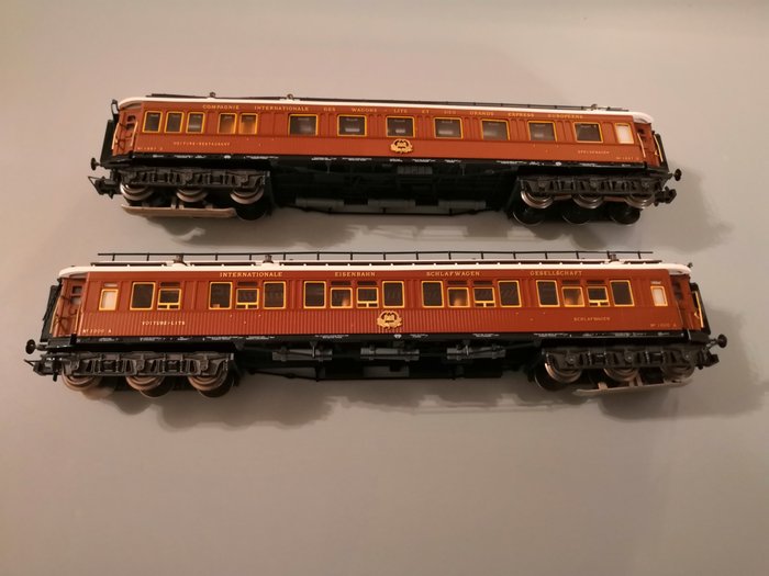 Image 2 of Trix H0 - 43390/543391 - Passenger carriage - 2 Orient Express cars - C.I.W.L.