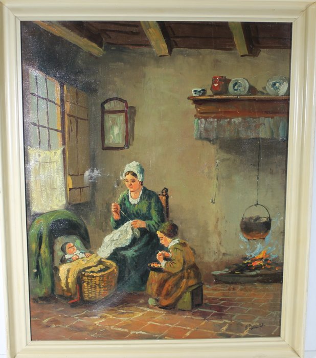 Image 2 of Eduard Douwes - Interieur met Vrouw en Kinderen