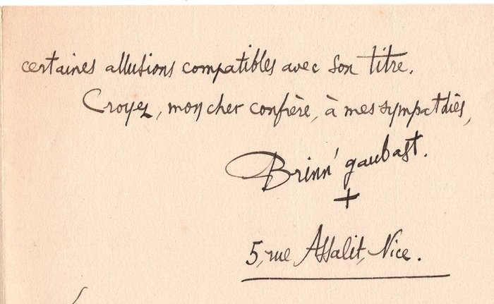 Image 3 of Brinn ’Gaubast - Lettre Autographe Signée à Paul Redonnel - 1893