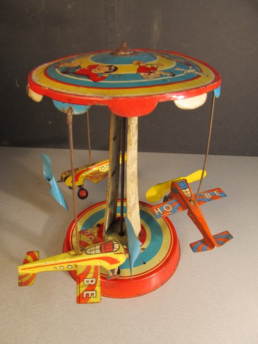 Preview of the first image of Hoch & Beckmann - Mechanical whirligig/carousel made in US zone - 1940-1949 - Germany.