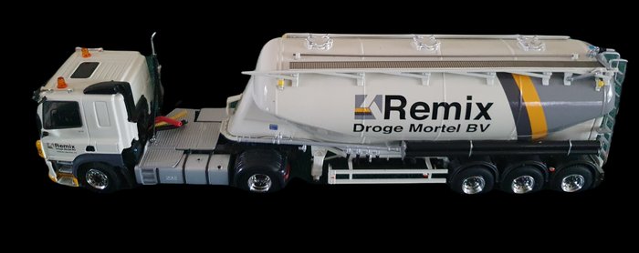 Preview of the first image of WSI - 1:50 - REMIX DROGE MORTEL B.V - DAF CF Sleeping Cab 4X2 Bulk Trailer / Powder Cement - 3 Axle.