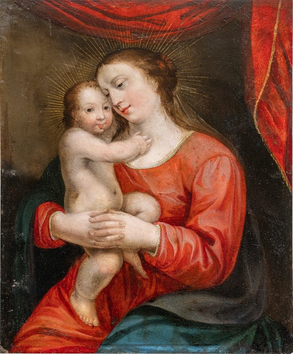 Preview of the first image of Pittore Lombardo del XVI secolo - Madonna col Bambino.