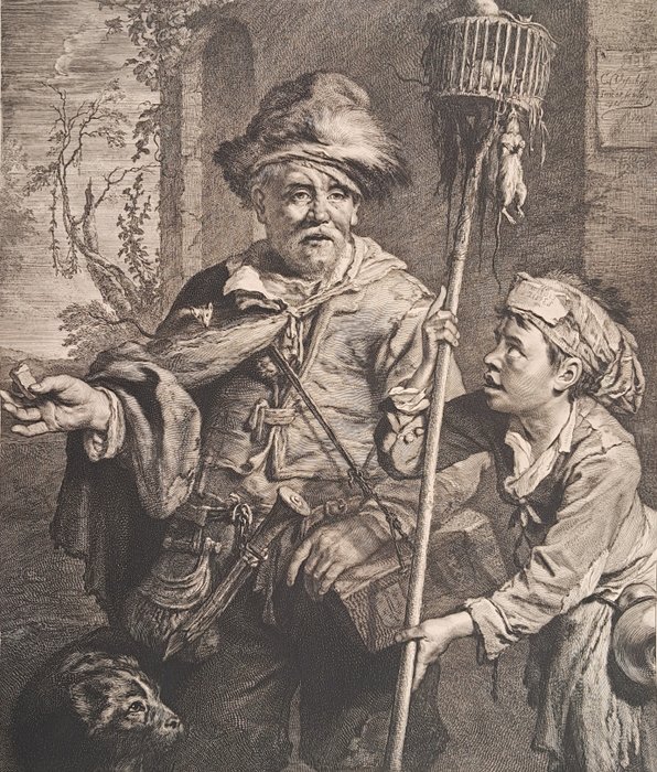 Preview of the first image of Cornelis Visscher (1629-1658) - "Il cacciatore di topi".