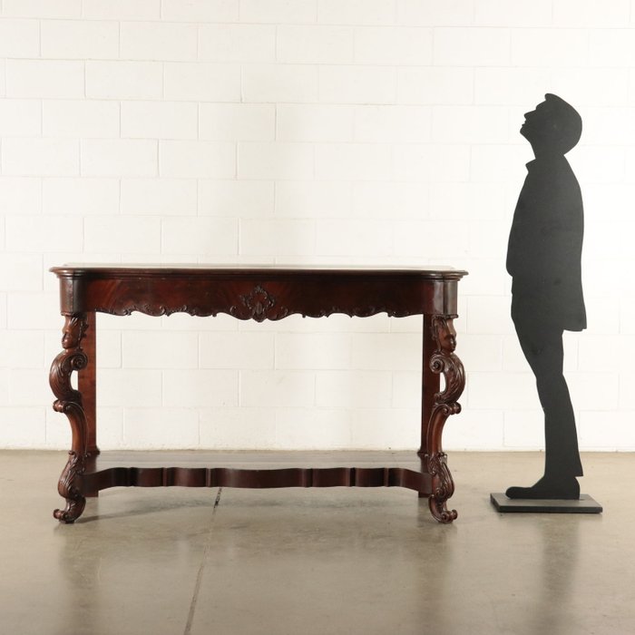Image 2 of Console table - Louis Philippe - Mahogany - Mid 19th century