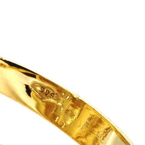 Preview of the first image of 14 kt. Gold, Silver - Ring Ruby - Diamonds.