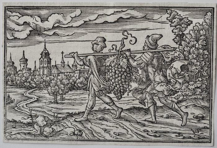 Preview of the first image of Virgil Solis (1514 – 1562) - Five Bible illustrations including The Giant Grape.
