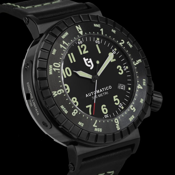 Tecnotempo® - Diver's 300M WR "Aviator" - Limited Edition - TT.300G.NN (All Black) - Férfi - 2011 utáni