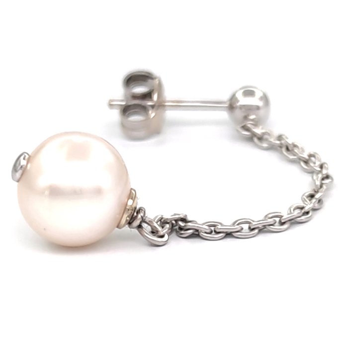 Image 3 of 18 kt. White gold - Earrings - 9.04mm Akoya pearls