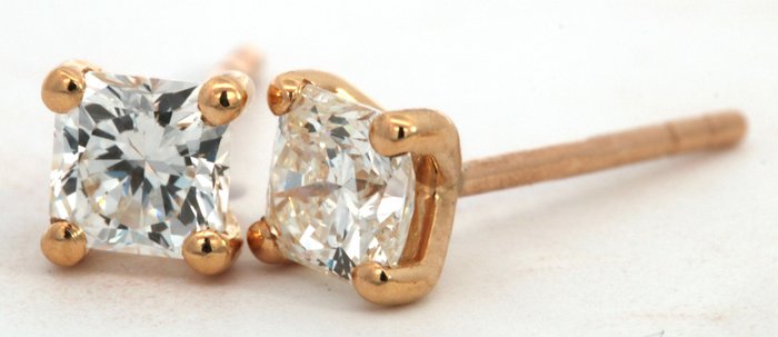 Image 2 of 18 kt. Yellow gold - Earrings - 0.96 ct Diamond - Diamonds