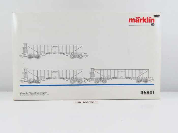 Image 3 of Märklin H0 - 46801 - Freight wagon set - Set of 3 wagons "Coal funnel wagons" - K.Bay.Sts.B