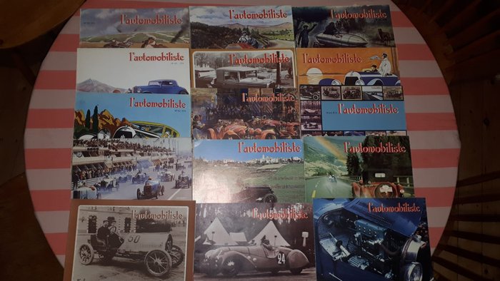 Preview of the first image of Books - Lot of 15 L'Automobiliste magazines - Alfa Romeo, Bugatti, Ford, MG, Panhard, Amilcar - 197.