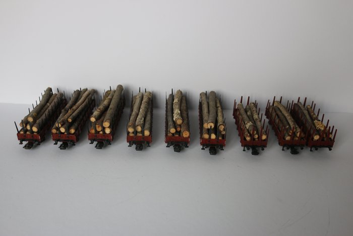 Image 2 of Märklin H0 - 4694/4459 - Freight carriage - 9 stake cars - DB