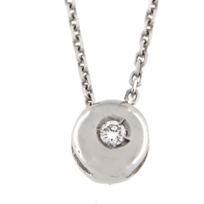 Preview of the first image of 18 kt. White gold - Necklace with pendant Diamond.