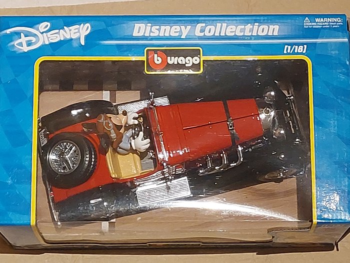Preview of the first image of bburago Disney Collection - Mickey Mouse in his Mercedes Benz SSKL- in original packaging.