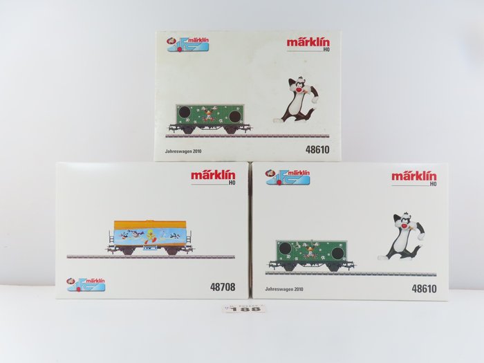 Image 2 of Märklin H0 - 48610/48708 - Freight carriage - Annual cars 'Looney Tunes'