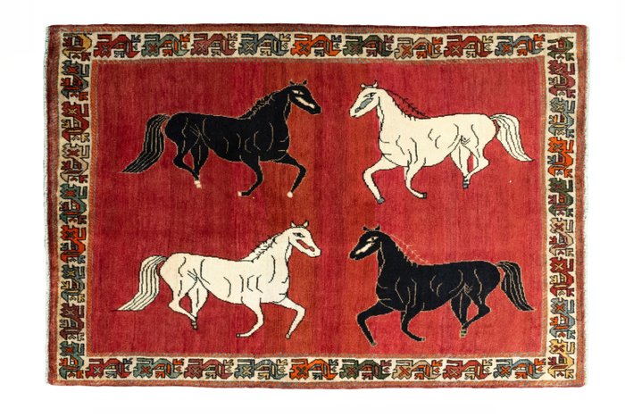 Gabbeh - item de colecionador - cavalos - Tapete - 198 cm - 135 cm