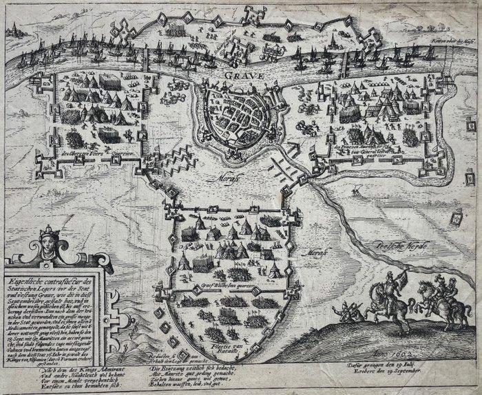 Preview of the first image of Netherlands, Grave; F. Hogenberg - Grave door Maurits gewonnen - 1601-1620.