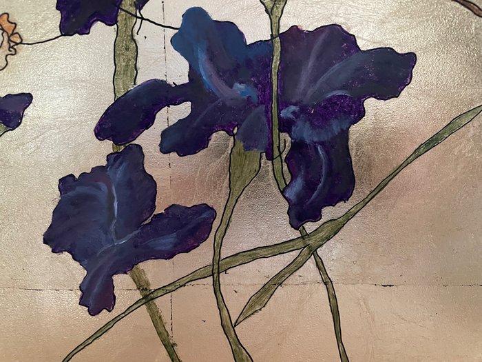 Image 2 of Peter Proost - Irises on gold