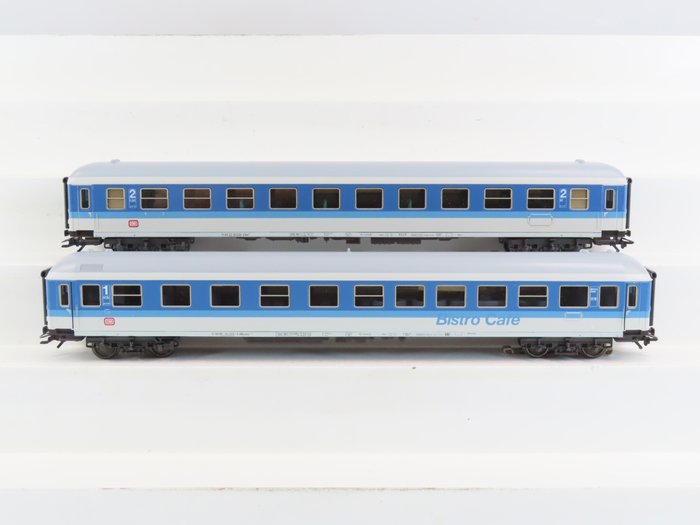 Preview of the first image of Märklin H0 - 4282/4384 - Passenger carriage - 2 express train carriages with interior lighting - DB.