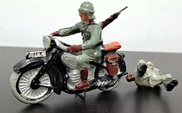 Image 3 of German Brand - Figure 2 Militaires en Moto. Rare. - 1930-1939 - Germany