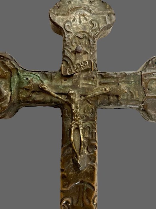 Image 3 of processional cross - Baroque - Brass, Iron (wrought), Wood - First half 17th century