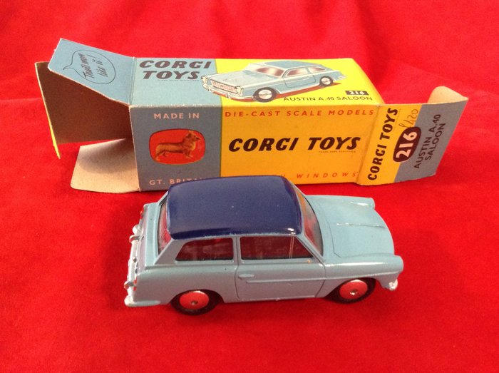 Image 3 of Corgi - 1:43 - ref. 216 Austin A40 Saloon Berlina 1958 - light blue with dark blue roof - very rare