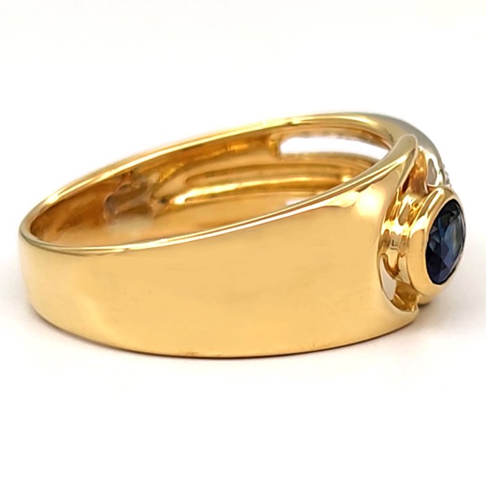 Image 2 of 18 kt. White gold, Yellow gold - Ring - 0.60 ct Sapphire - 0.05 ct Diamonds