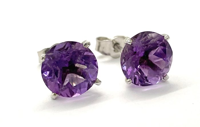 Image 3 of "NO RESERVE PRICE" - 9 kt. White gold - Earrings - 5.00 ct Amethyst