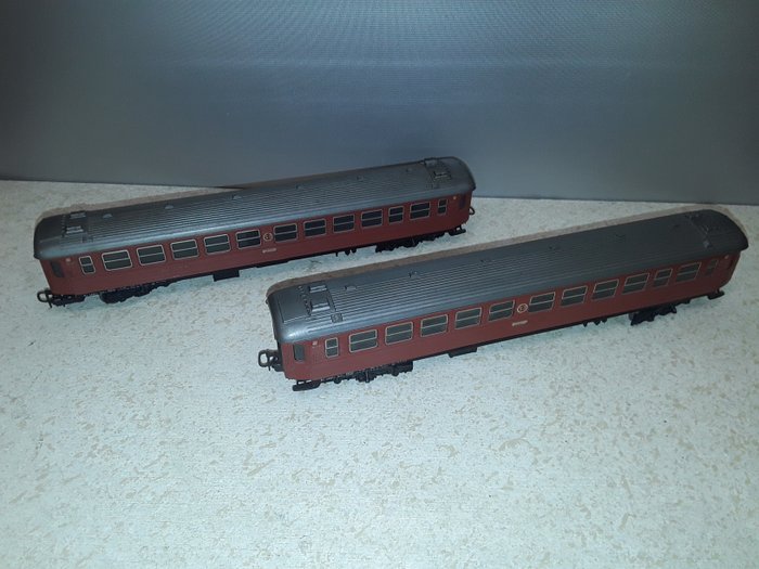 Image 2 of Märklin H0 - 4072/4073 - Passenger carriage - 2 passenger carriages and 2 buffet carriages - SJ