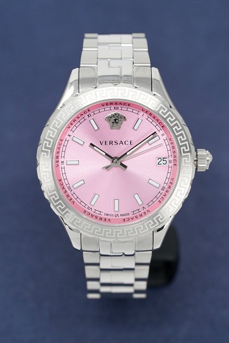 Preview of the first image of Versace - Hellenyium Pink Stainless Steel Swiss Quartz - V12010015 - Women - 2011-present.