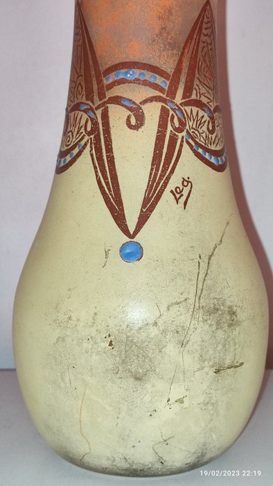 Image 3 of François-Théodore Legras (1839-1916) - Art Deco enamelled vase signed