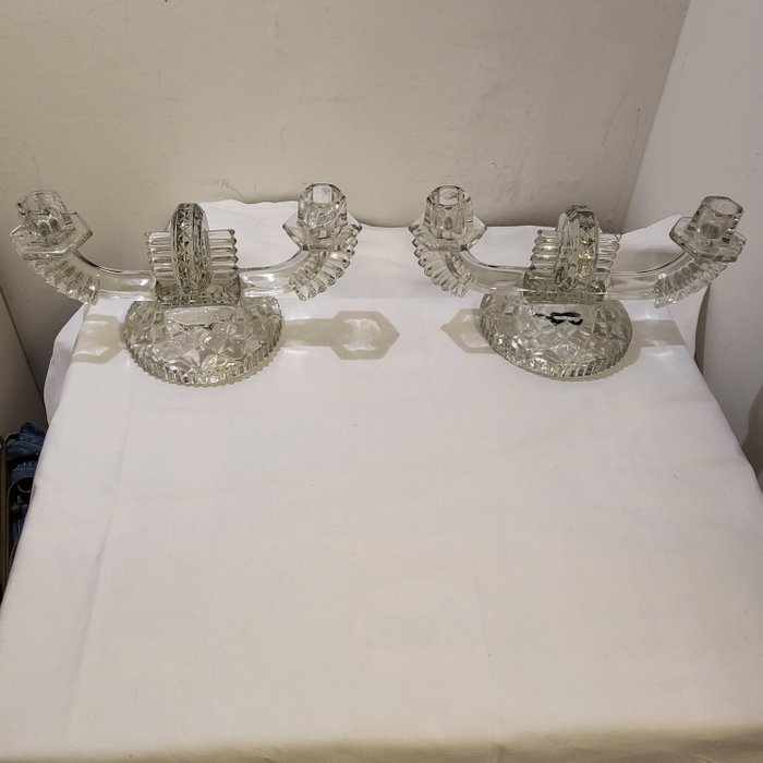 Image 3 of Feigl & Morawetz - Depression Glass Double Candleholder - Glass (2)