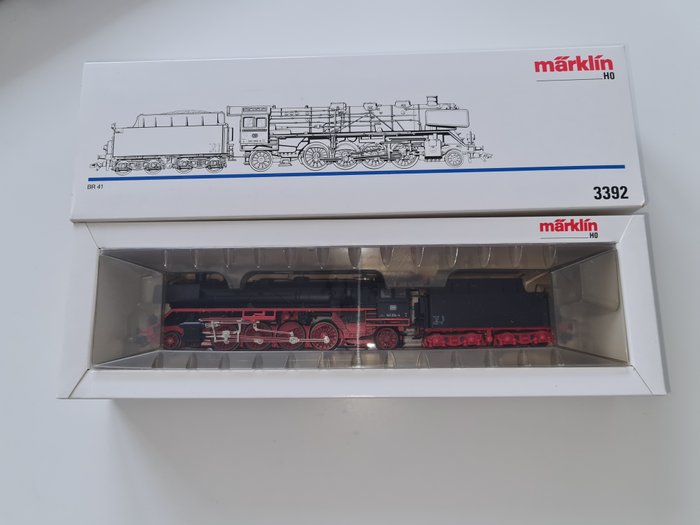 Preview of the first image of Märklin H0 - 3392 - Steam locomotive with tender - BR 041 with smoke generator - DB.