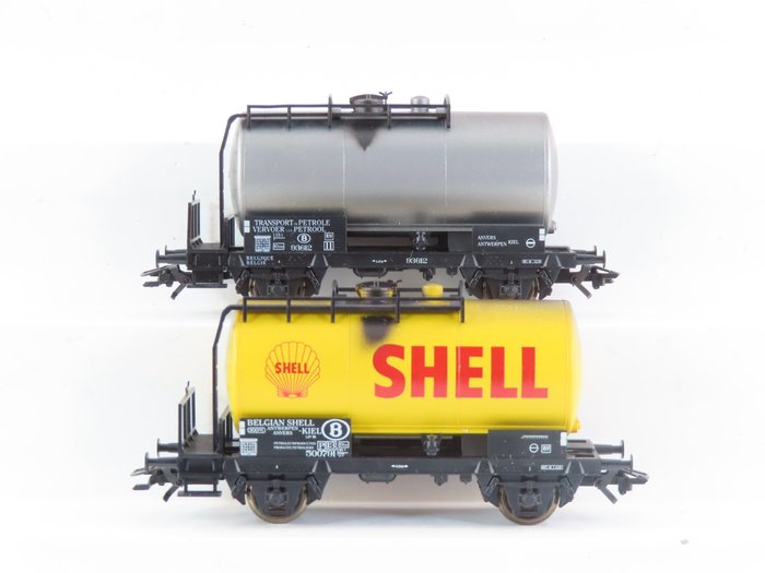Preview of the first image of Märklin H0 - 48541 - Freight wagon set - 1x 2-part set with 2-axle tank wagons, including with "SHE.