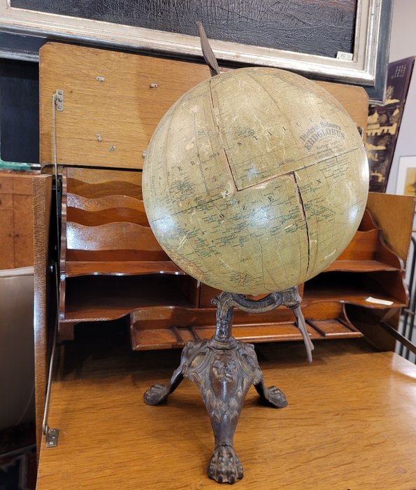 Image 2 of Terrestrial Globe - Dietrich Reimers (1) - Iron (cast/wrought), Papier-mache - Early 20th century