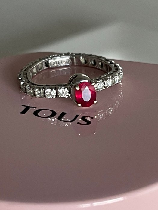 Preview of the first image of Tous - 18 kt. Gold - Ring - 0.48 ct Ruby.
