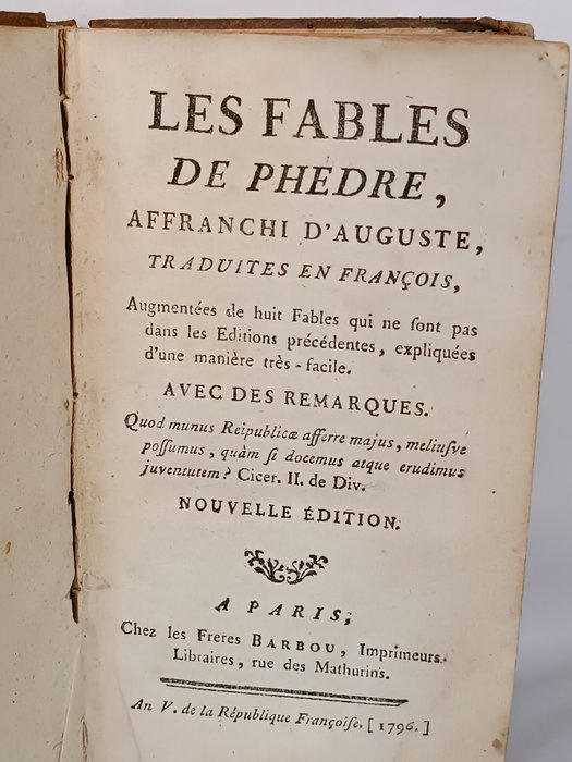 Preview of the first image of Phedre - Les fables de Phedre - 1796.