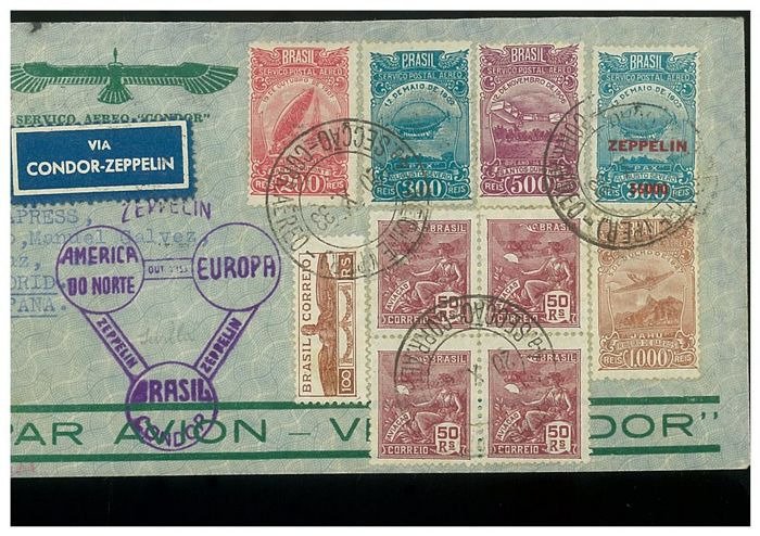 Preview of the first image of South America - Brazil 1933 and 1934 - two Zeppelinflights.